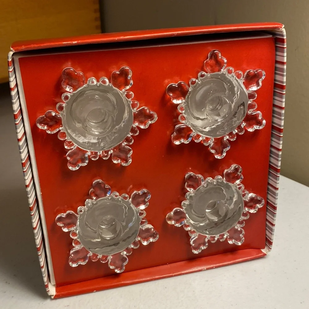 Williams-Sonoma Snowflake Taper Candle Holders